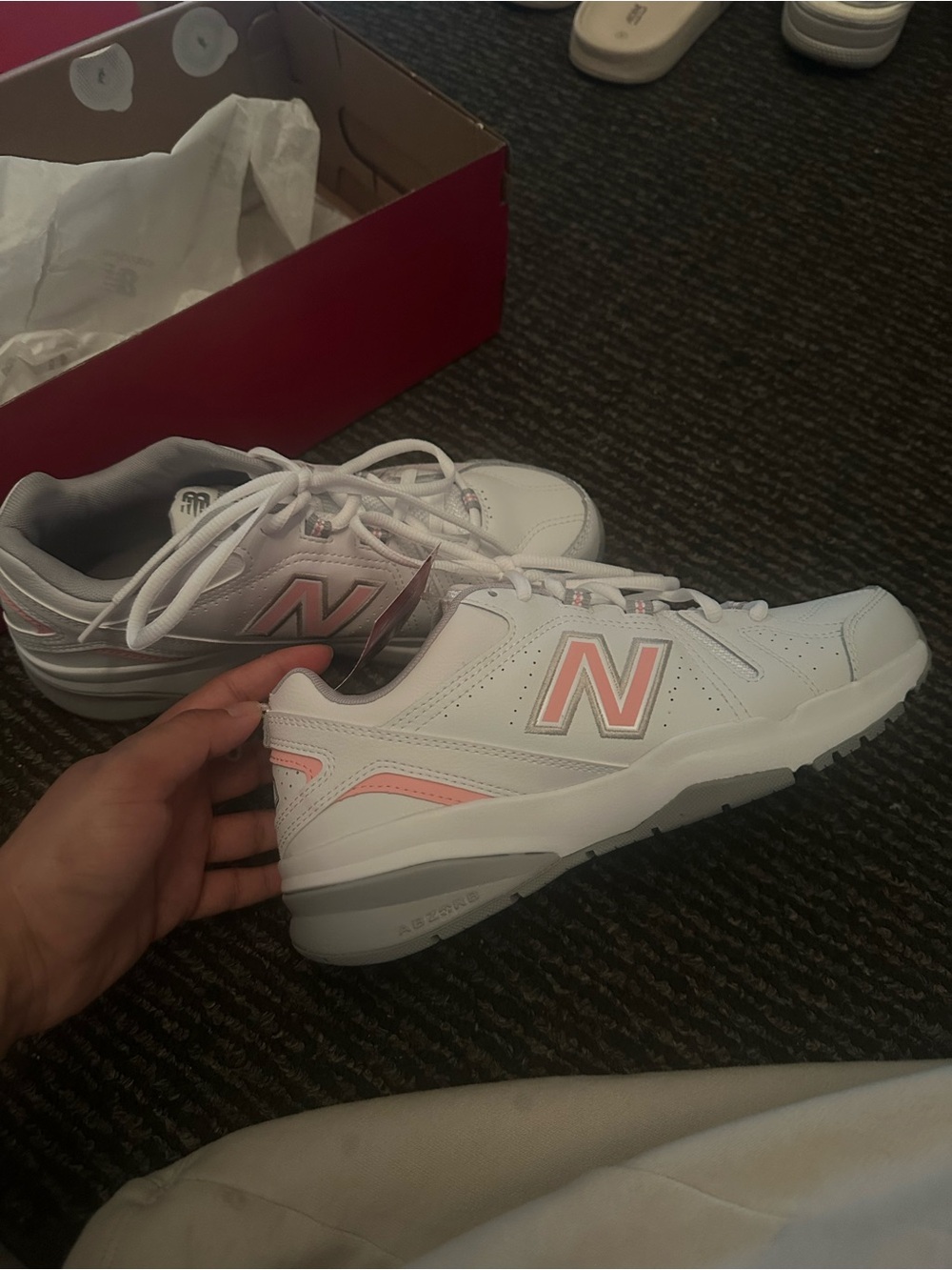 New Balance Women's White & Pink Athletic Sneakers brand new with box